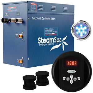 SteamSpa Indulgence 10.5 KW QuickStart Acu-Steam Bath Generator Package in Matte Black IN1050MK