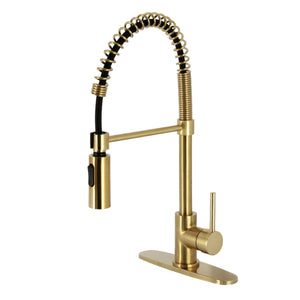 Gourmetier LS8773DL Concord Single-Handle Pre-Rinse Kitchen Faucet, Brushed Brass