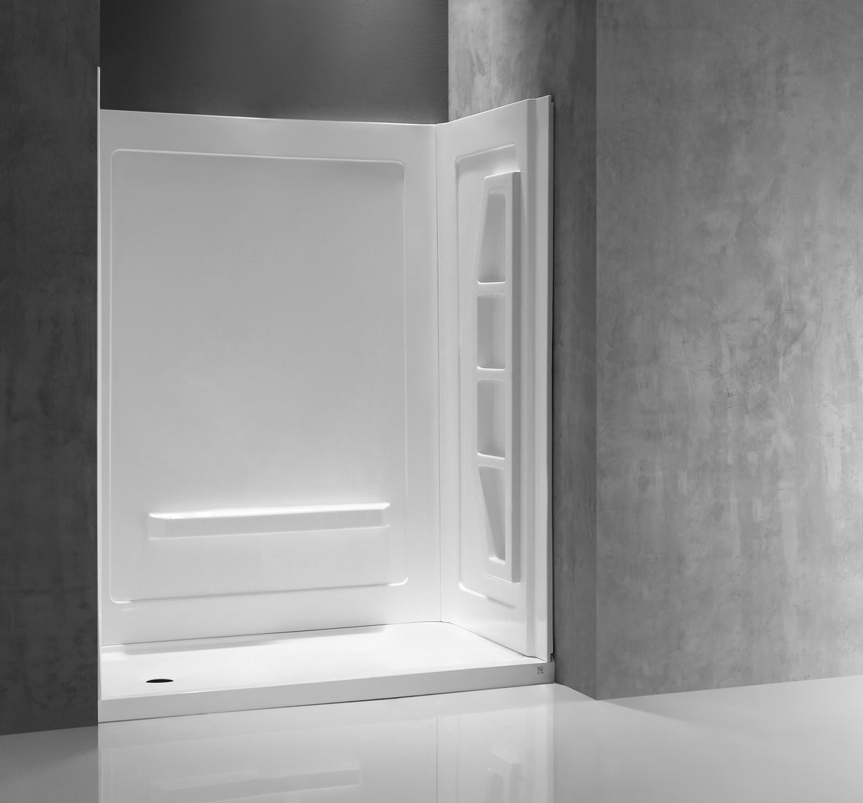 ANZZI SW-AZ8077 Rose 60 in. x 36 in. x 74 in. 3-piece DIY Friendly Alcove Shower Surround in White