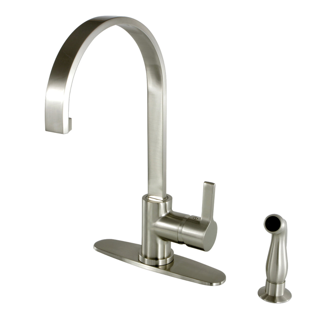 Gourmetier LS8718CTLSP Continental Single-Handle Kitchen Faucet with Side Sprayer, Brushed Nickel