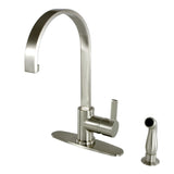 Gourmetier LS8718CTLSP Continental Single-Handle Kitchen Faucet with Side Sprayer, Brushed Nickel
