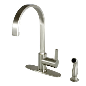Gourmetier LS8718CTLSP Continental Single-Handle Kitchen Faucet with Side Sprayer, Brushed Nickel