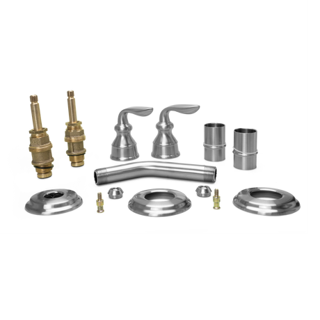 Avalon 3-Handle Tub & Shower Faucet with Metal Lever Handles in Brushed Nickel