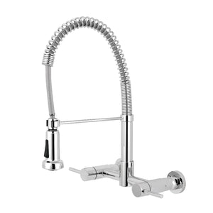 Gourmetier GS8181DL Concord 2-Handle Wall Mount Pull-Down Kitchen Faucet, Polished Chrome