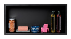 ALFI brand 24 x 12 Black Matte Stainless Steel Horizontal Single Shelf Bath Shower Niche