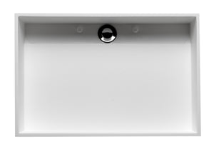20" x 14" White Matte Solid Surface Resin Sink