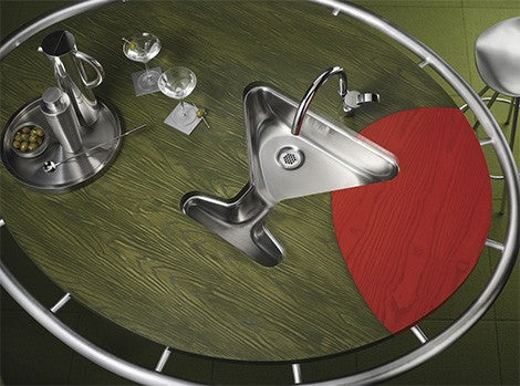 Elkay 22 Inch Undermount Single Bowl Stainless Steel Bar Sink 18-Gauge Slopes to 5.5" Bowl Depth, 2 Inch Drain and "Martini" Shape MYSTIC2221