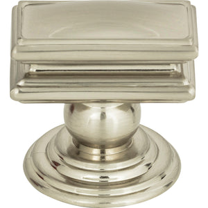 Atlas Homewares Campaign Rectangle Knob 1 1/2 Inch Brushed Nickel