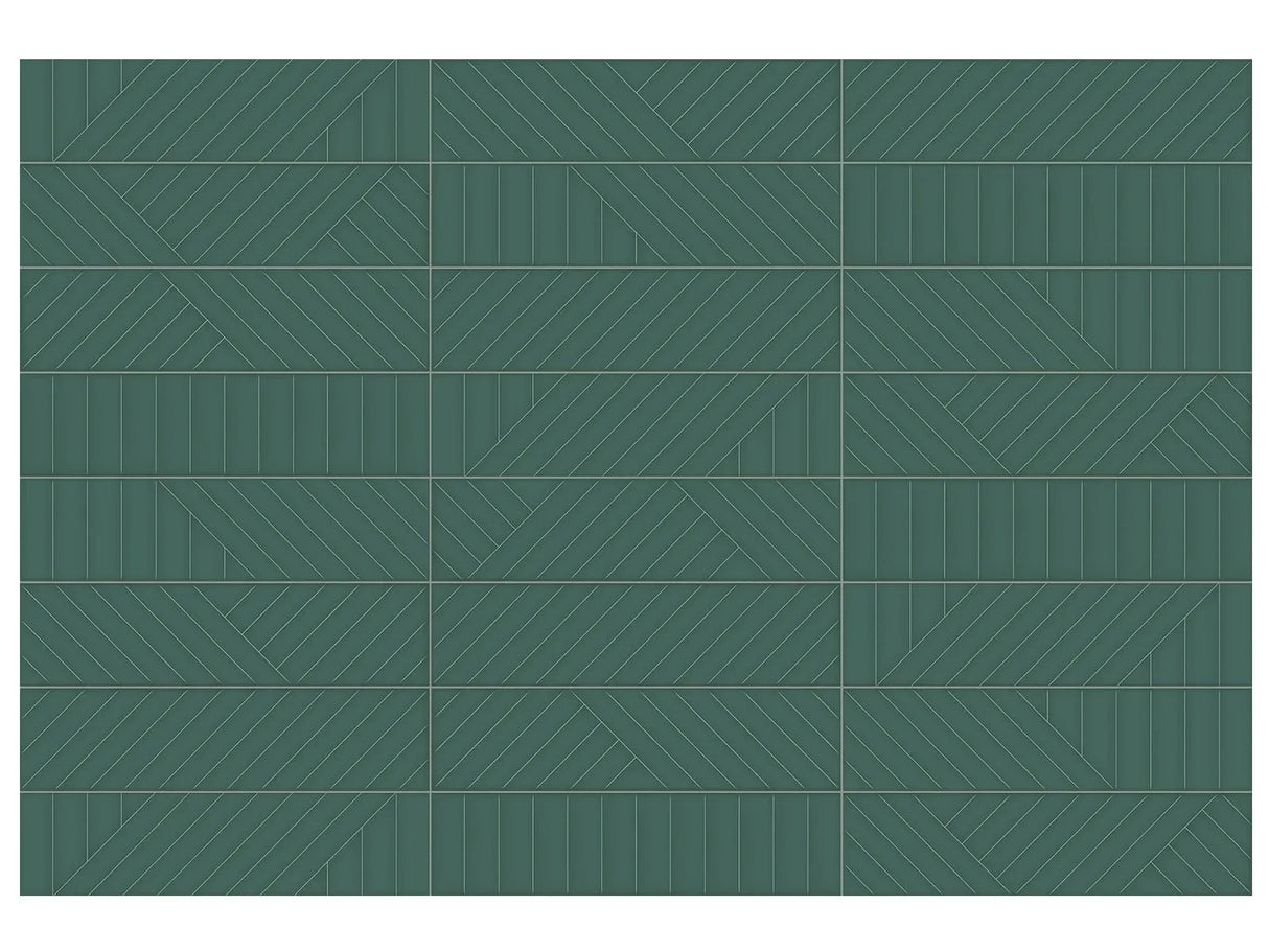 Anatolia Geometra 3X12 Maze Emerald Glossy Ceramic Wall Tile 4000-0301-0 Emerald Maze 3x12 - premium natural stone mosaic tile from Anatolia Tile, available at PoshHaus showroom in Keene, NH