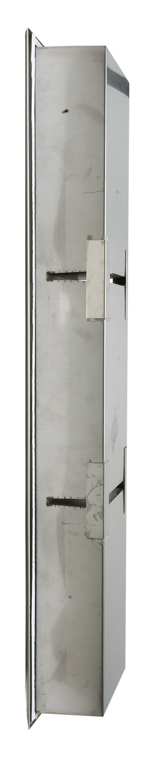 ALFI brand 8 x 36 Polished Stainless Steel Vertical Triple Shelf Bath Shower Niche