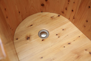 ALFI brand AB1136 61" Free Standing Cedar Wooden Bathtub with Chrome Tub Filler