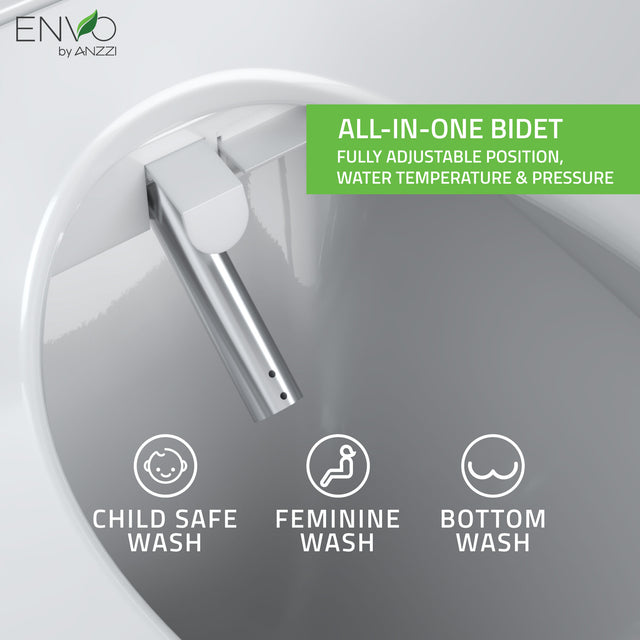 ANZZI TL-AZEB105BR Lunar Elongated Smart Electric Bidet Toilet Seat with Remote Control, Heated Seat, Air Purifier, and Deodorizer