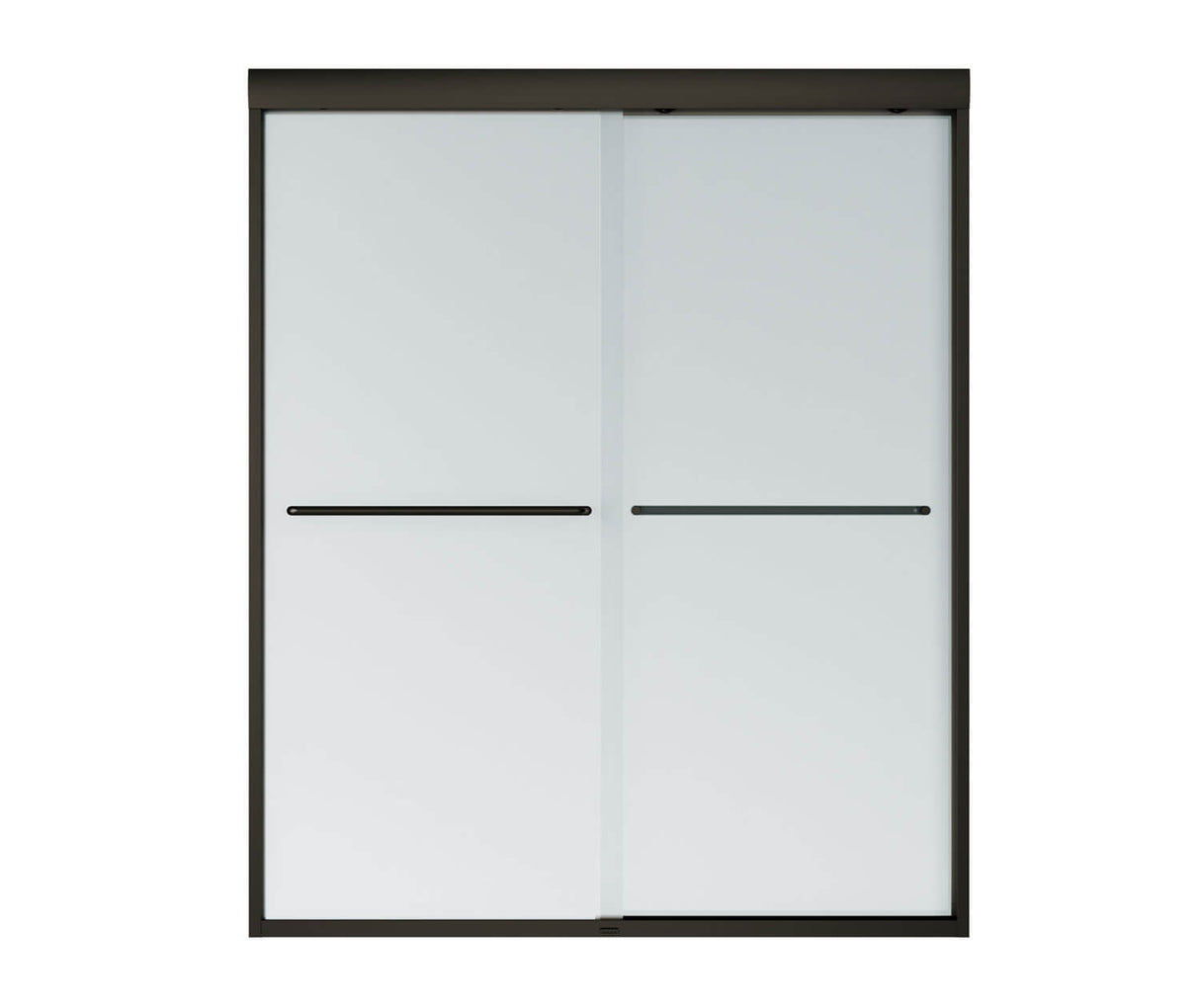 MAAX 135665-978-172-000 Aura 55-59 x 71 in. 6 mm Sliding Shower Door for Alcove Installation with Frosted glass in Dark Bronze