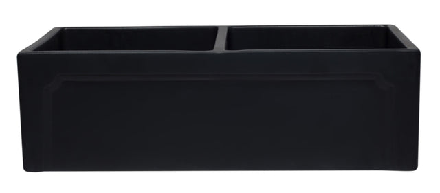 ALFI brand AB3318DB-BM 33 inch Black Reversible Double Fireclay Farmhouse Kitchen Sink