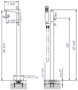 ALFI brand AB2475-PC Polished Chrome Single Hole Floor Mounted Tub Filler