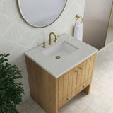 Hudson 30" Single Vanity, Light Natural Oak w/ 3 CM Lime Delight Silestone Top