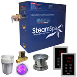 SteamSpa Royal 9 KW QuickStart Acu-Steam Bath Generator Package with Built-in Auto Drain in Brushed Nickel RYT900BN-A