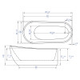 ALFI brand AB8826 68 inch White Oval Acrylic Free Standing Soaking Bathtub
