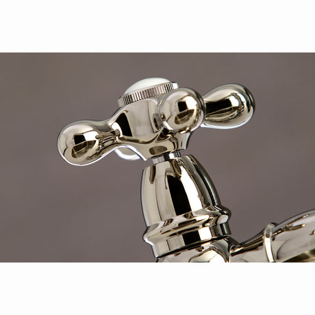 Kingston Brass KS3276AXBS Restoration 8" Bridge Kitchen Faucet with Sprayer, Polished Nickel