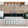 ALFI brand AB3018HS-W 30 inch White Reversible Smooth / Fluted Single Bowl Fireclay Farm Sink