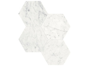 Anatolia Tile 6" Hex Eterna Bianco Polished Marble Mosaic 5001-0267-0 * 1 Sheet = .88 Sqft * Eterna Bianco Hexagon 6" Polished - premium natural stone mosaic tile from Anatolia Tile, available at PoshHaus showroom in Keene, NH