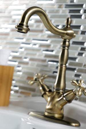 Kingston Brass KS1493AX Vessel Sink Faucet, Antique Brass