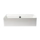 ALFI brand ABC901-W White 24" Modern Rectangular Above Mount Ceramic Sink with Faucet Hole