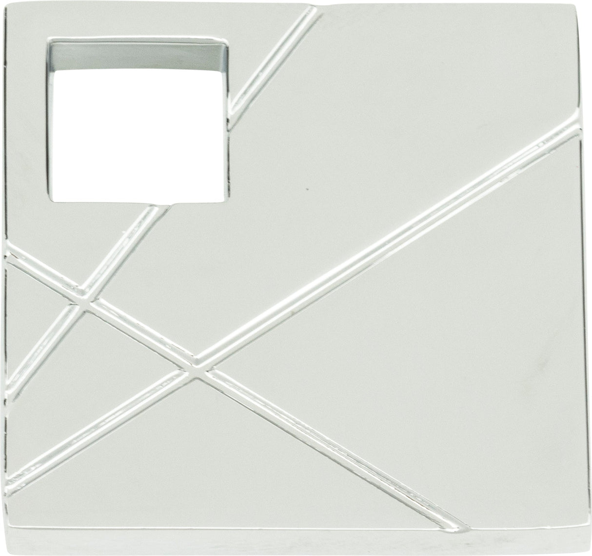 Atlas Homewares Modernist Left Square Knob 1 1/2 Inch Polished Chrome