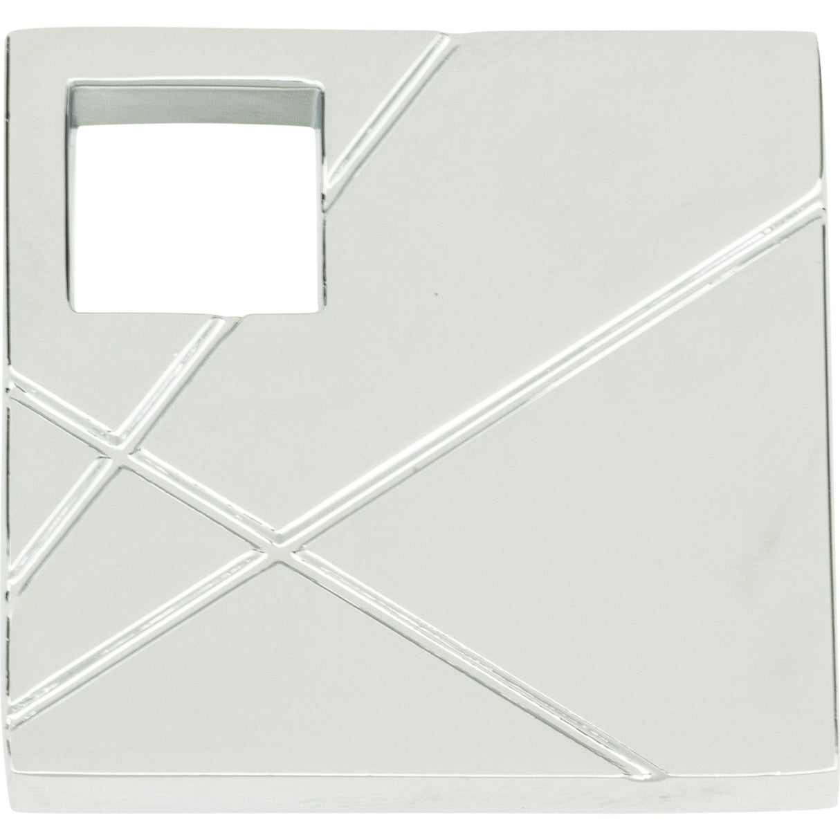 Atlas Homewares Modernist Left Square Knob 1 1/2 Inch Polished Chrome