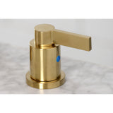 Kingston Brass FSC8933NDL NuvoFusion Widespread Bathroom Faucet with Brass Pop-Up, Brushed Brass
