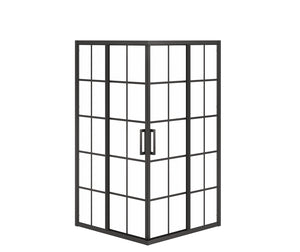 MAAX 137451-977-340-000 Radia Square 42 x 42 x 71 ½ in. 6 mm Sliding Shower Door for Corner Installation with French glass in Matte Black