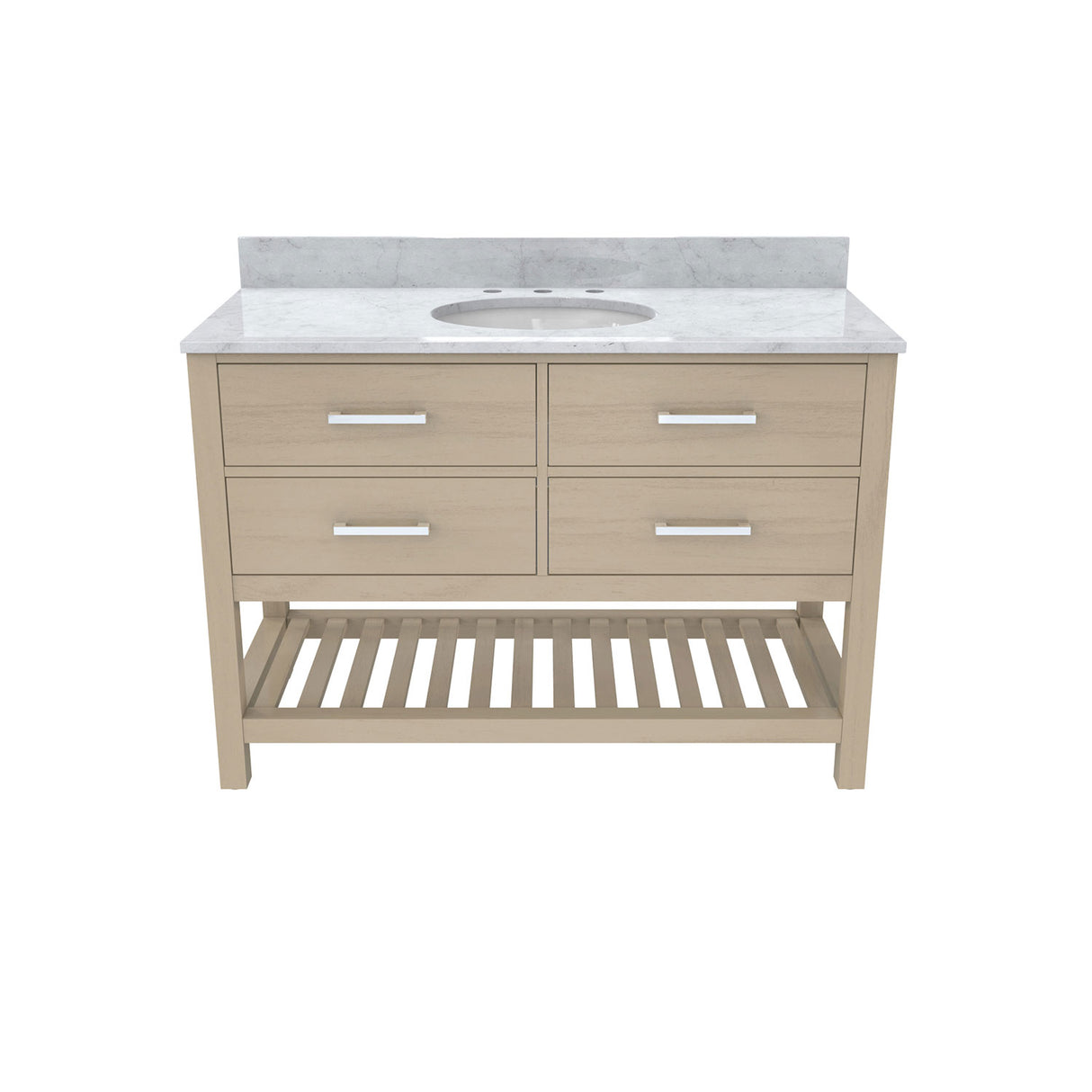 Valencia 48 Inch Oak Console Vanity with Oval Undermount Sink - Light Oak