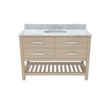 Valencia 48 Inch Oak Console Vanity with Oval Undermount Sink - Light Oak