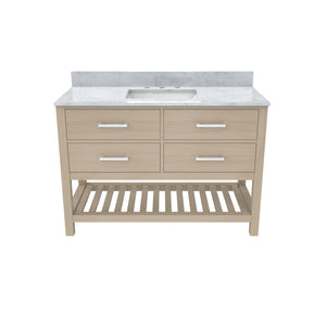Valencia 48 Inch Oak Console Vanity with Rectangular Undermount Sink - Black