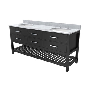 Valencia 72 Inch Oak Double Sink Bathroom Vanity - White