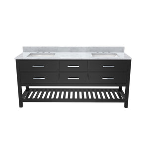 Valencia 72 Inch Oak Double Sink Bathroom Vanity - White