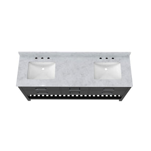 Valencia 72 Inch Oak Double Sink Bathroom Vanity - White
