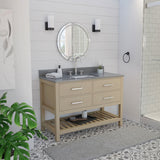 Valencia 48 Inch Oak Console Vanity with Rectangular Undermount Sink - Light Oak