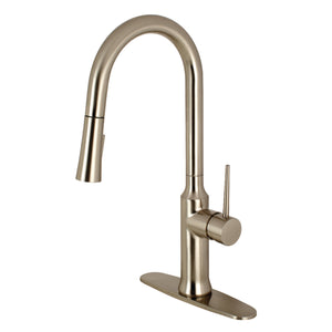 Gourmetier LS2728NYL New York Single-Handle Pull-Down Kitchen Faucet, Brushed Nickel