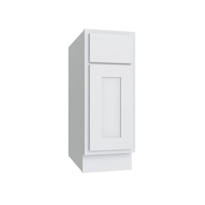 Essential White Single Door Standard Base Cabinet - 12" W - Reduced Height