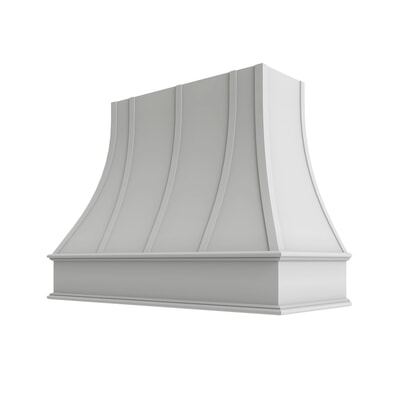 Essential White Curved Hood with Strapping Flat Trim - 48" W x 36" H