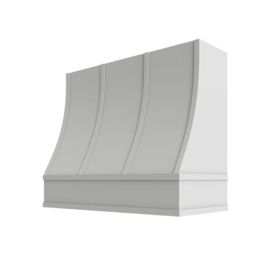 Essential White Sloped Hood with Strapping Flat Trim - 42" W x 36" H
