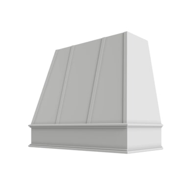Essential White Tapered Hood with Strapping Flat Trim - 42" W x 36" H