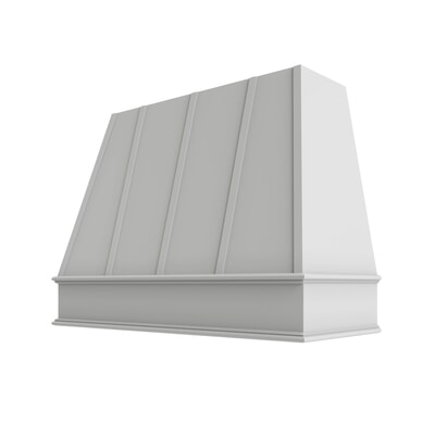 Essential White Tapered Hood with Strapping Flat Trim - 48" W x 36" H
