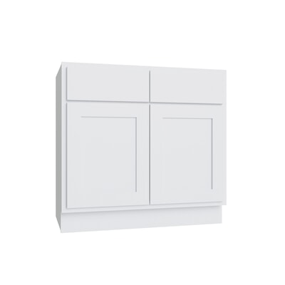Essential White Double Door Vanity - 36" W x 34.5" H x 21"
