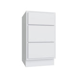 Essential White Vanity Drawer Base - 15" W x 32.5" H x 21" D - Reduced Height