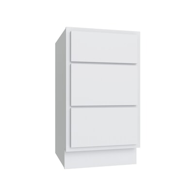 Essential White Vanity Drawer Base - 15" W x 32.5" H x 21" D - Reduced Height