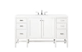 Addison 60" Single Vanity, Glossy White w/ 3 CM White Zeus Silestone Top