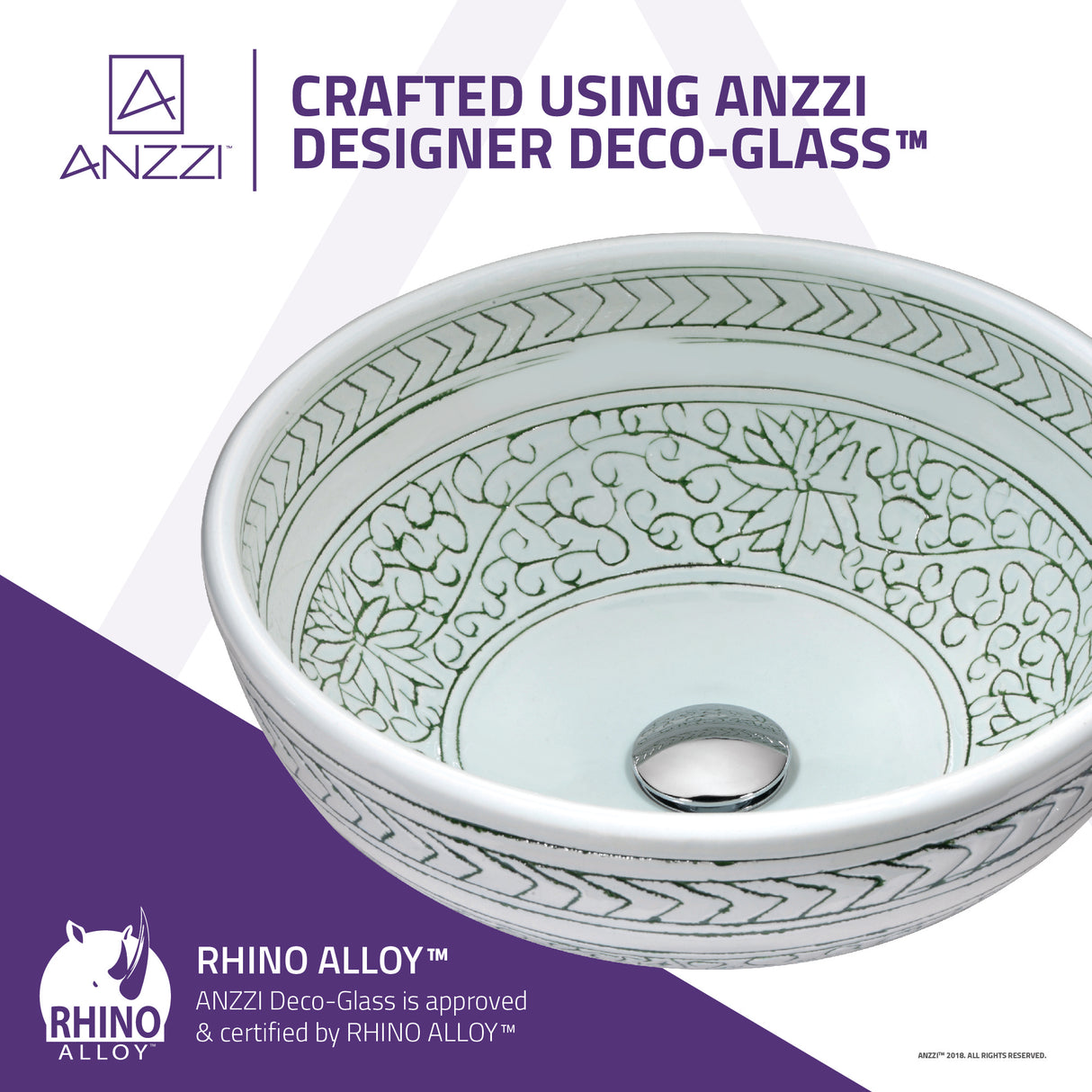 ANZZI LS-AZ185 Cadence Series Vessel Sink in Décor White