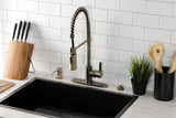 Gourmetier LS877CTLAB Continental Single-Handle Pre-Rinse Kitchen Faucet, Antique Brass